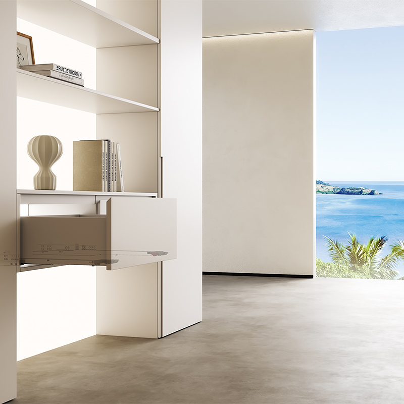 HanSom DT3354/DT5354 Full Extension Synchronized Push-open Concealed Drawer Slides with Tilt Adjustment 2
