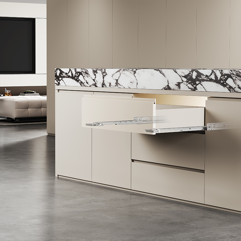 HanSom DH3325/DH5325 Full Extension Synchronized Soft-close Concealed Drawer Slides with Handle 2