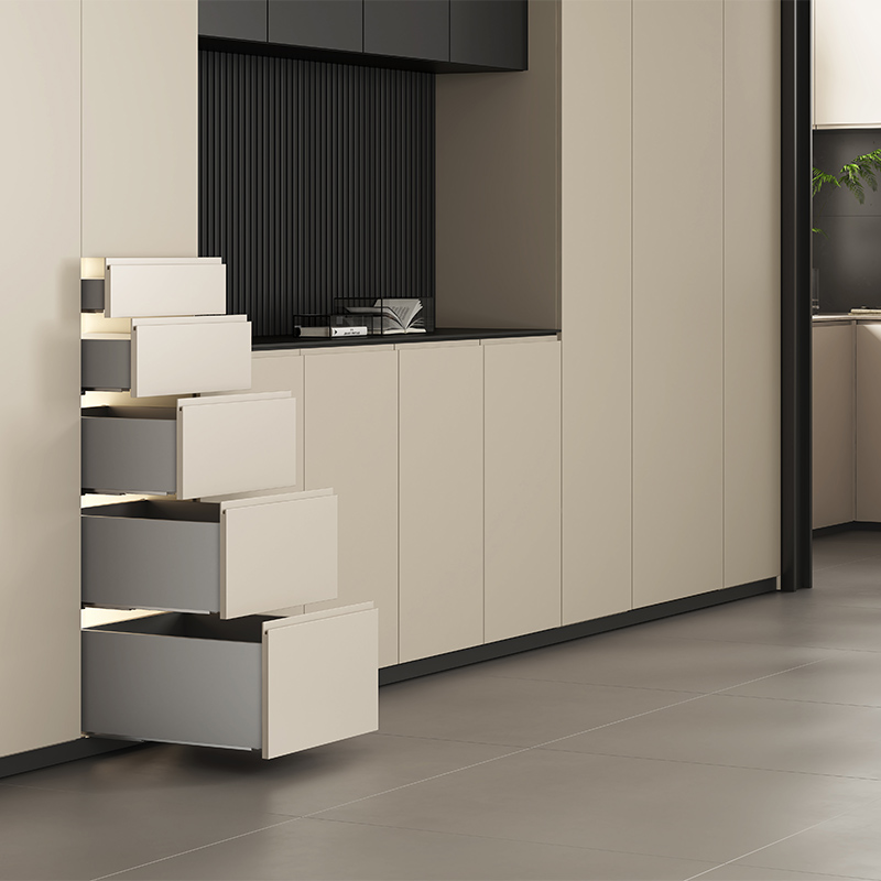 HanSom SB6100 Glass Slim Drawer Box with Tilt Adjustment and Full Extension Synchronized Soft-close Slides 11