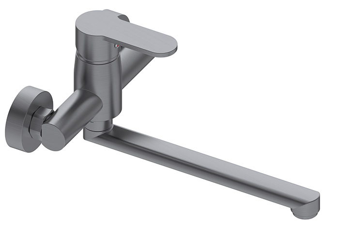 QUT210-G — Quatorze wall sink mixer tap-Gun gray