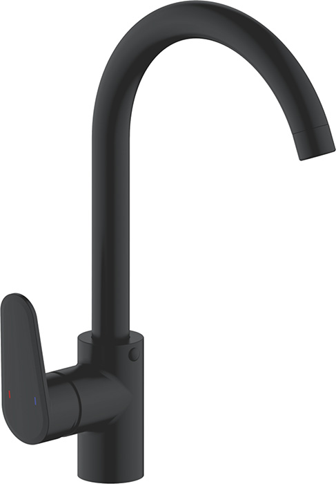 MGR4P-B — Margueritte deck pillar sink mixer tap-Black